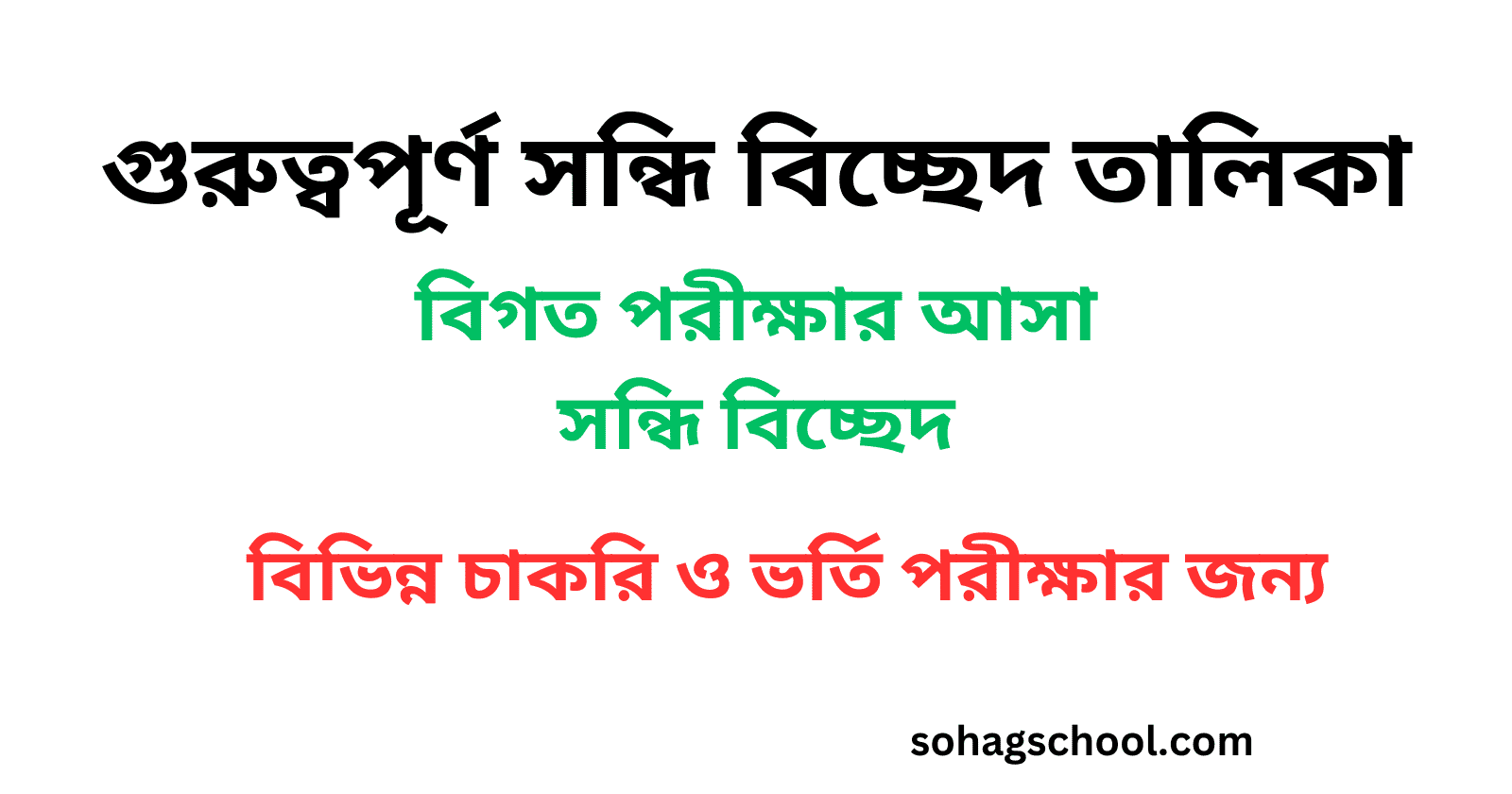 গুরুত্বপূর্ণ সন্ধি বিচ্ছেদ