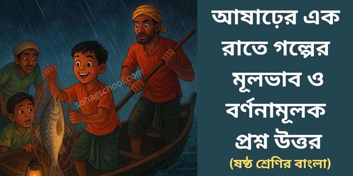 আষাঢ়ের এক রাতে গল্পের মূলভাব, বর্ণনামূলক প্রশ্ন