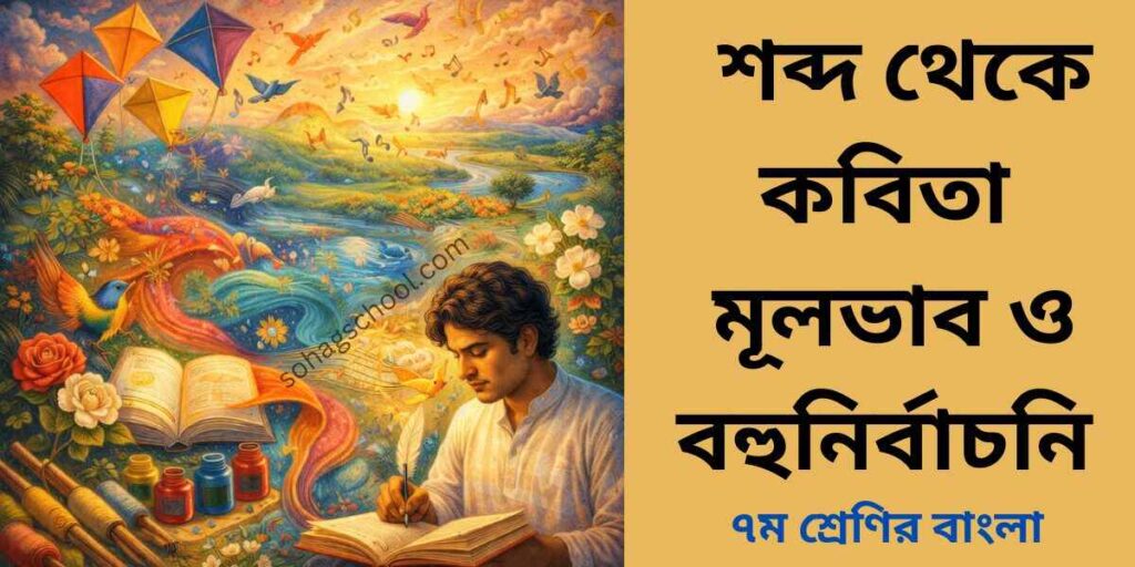 শব্দ থেকে কবিতা গল্পের মূলভাব ও বহুনির্বাচনী প্রশ্ন উত্তর