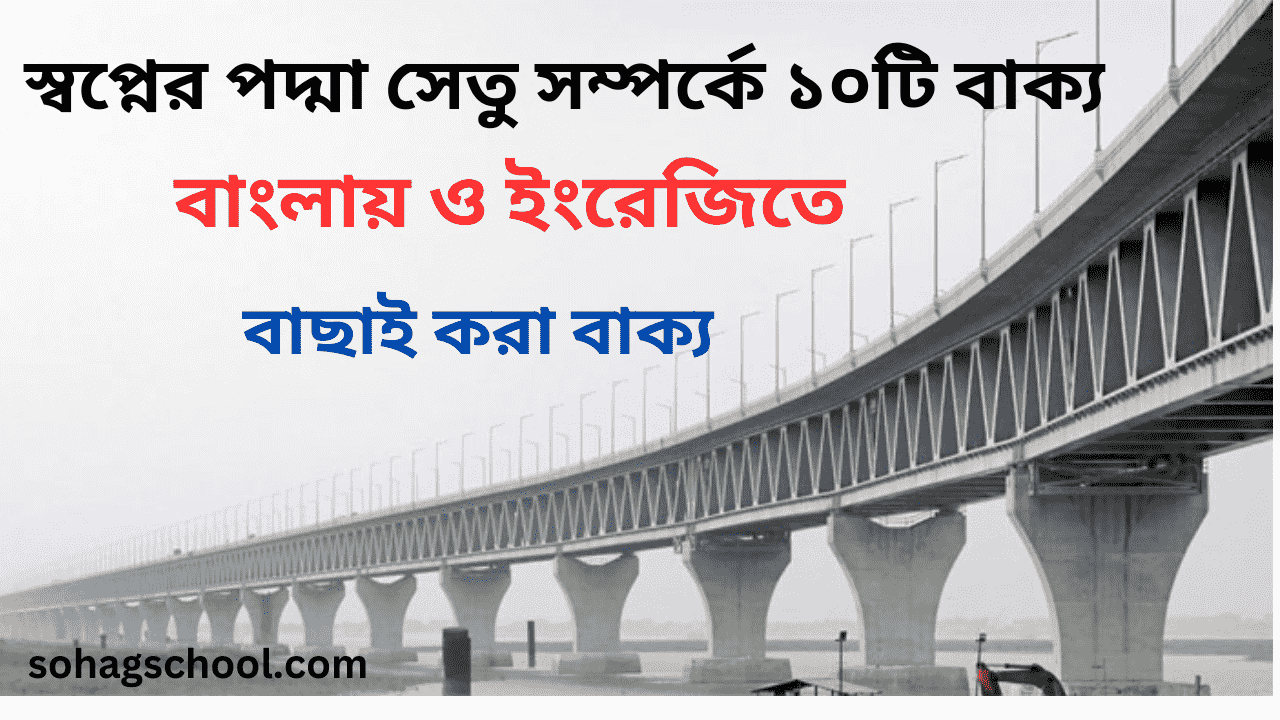 স্বপ্নের পদ্মা সেতু সম্পর্কে ১০টি বাক্য