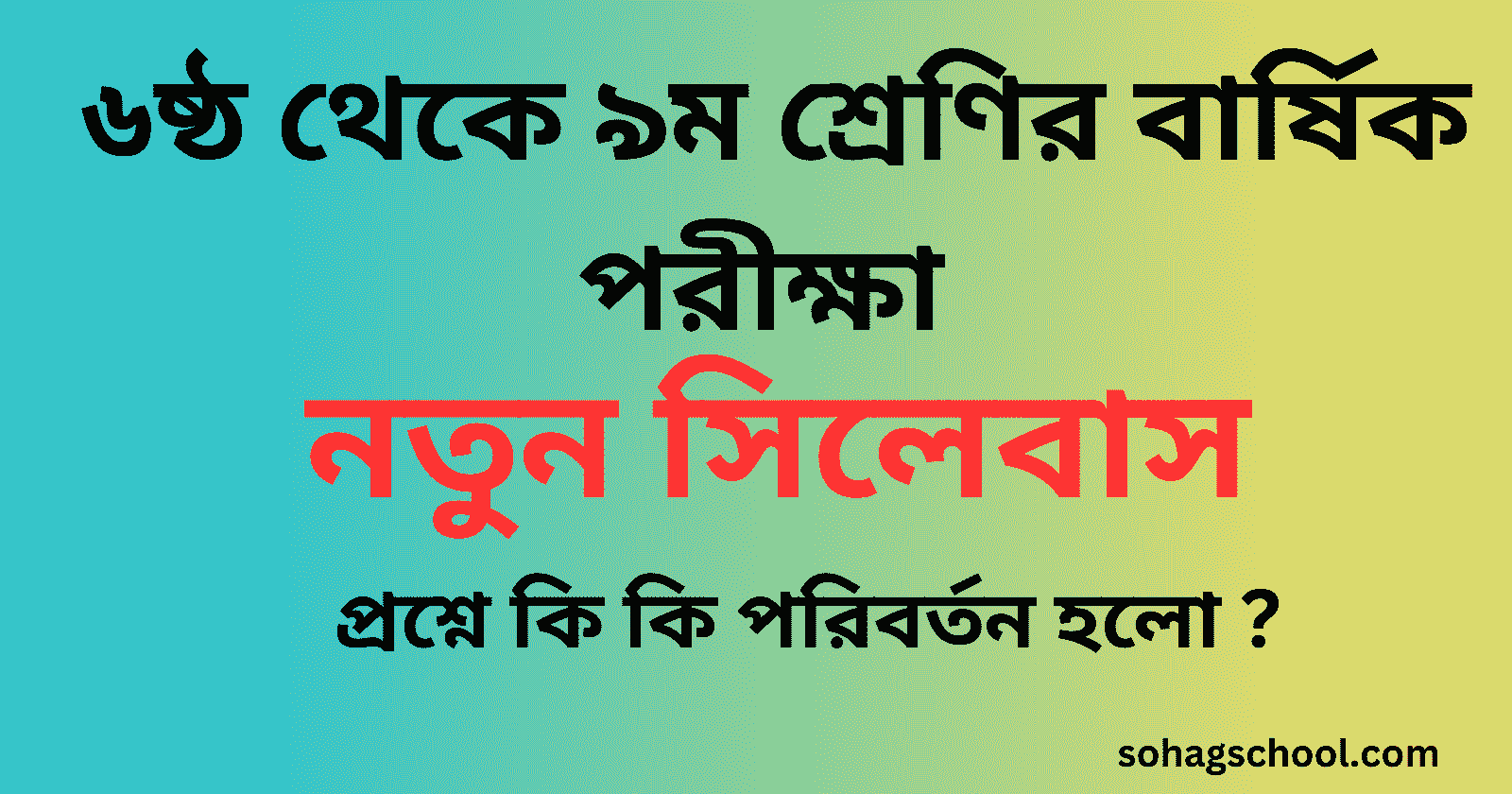 ৬ষ্ঠ থেকে ৯ম শ্রেণির সিলেবাস ২০২৪