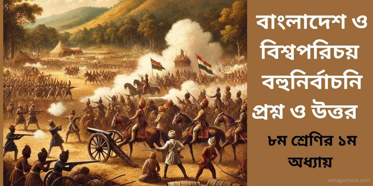 ৮ম শ্রেণির বাংলাদেশ ও বিশ্বপরিচয় ১ম অধ্যায় বহুনির্বাচনি প্রশ্ন ও উত্তর-ঔপনিবেশিক যুগ ও বাংলার স্বাধীনতা সংগ্রাম