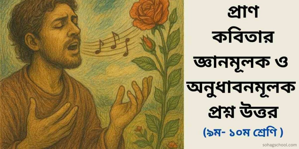 প্রাণ কবিতার জ্ঞানমূলক ও অনুধাবনমূলক প্রশ্ন উত্তর
