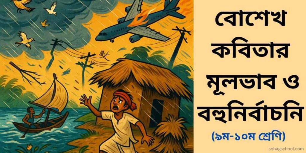 বোশেখ কবিতার মূলভাব, ব্যাখ্যা ও বহুনির্বাচনি প্রশ্ন উত্তর