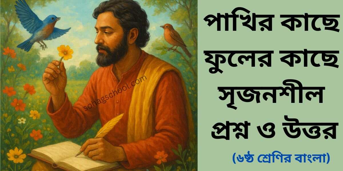 পাখির কাছে ফুলের কাছে সৃজনশীল প্রশ্ন উত্তর