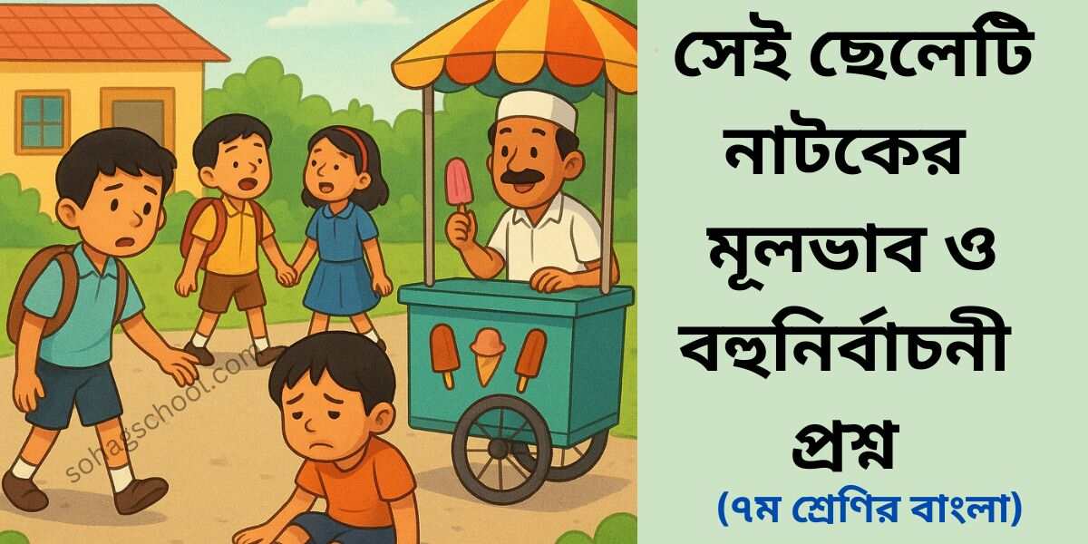 সেই ছেলেটি নাটকের মূলভাব ও বহুনির্বাচনী প্রশ্ন ও উত্তর