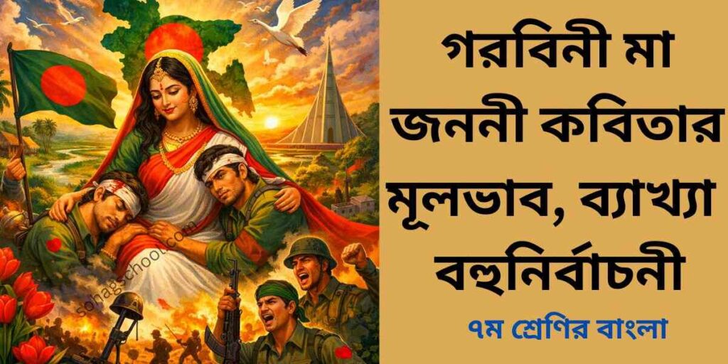 গরবিনী মা জননী কবিতার মূলভাব, ব্যাখ্যা ও বহুনির্বাচনী প্রশ্ন উত্তর