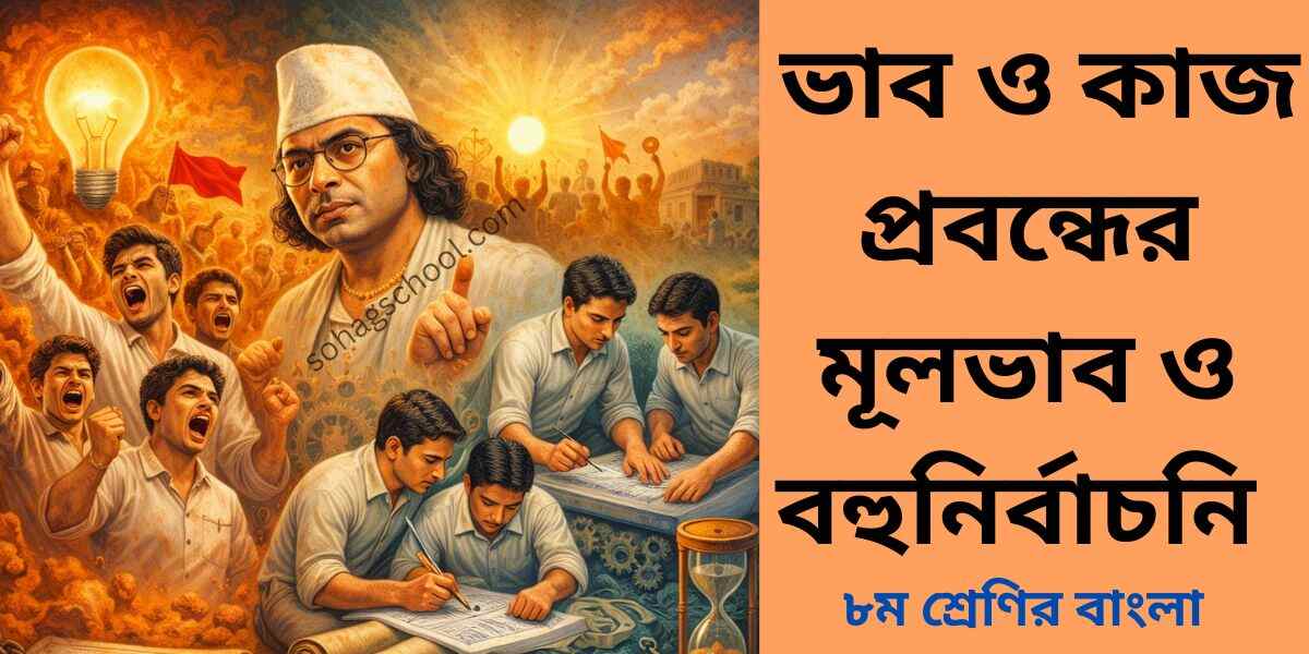 ভাব ও কাজ প্রবন্ধের মূলভাব ও বহুনির্বাচনি প্রশ্ন উত্তর