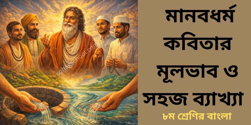 মানবধর্ম কবিতার মূলভাব, ব্যাখ্যা ও বহুনির্বাচনী প্রশ্ন উত্তর