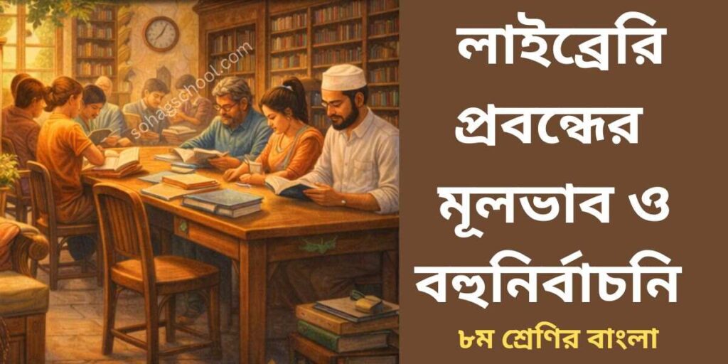 লাইব্রেরি প্রবন্ধের মূলভাব ও বহুনির্বাচনী প্রশ্ন উত্তর